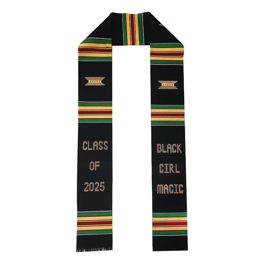 7349 Kente Graduation Stole 2025 Black Girl Magic Graduation Sash 2025
